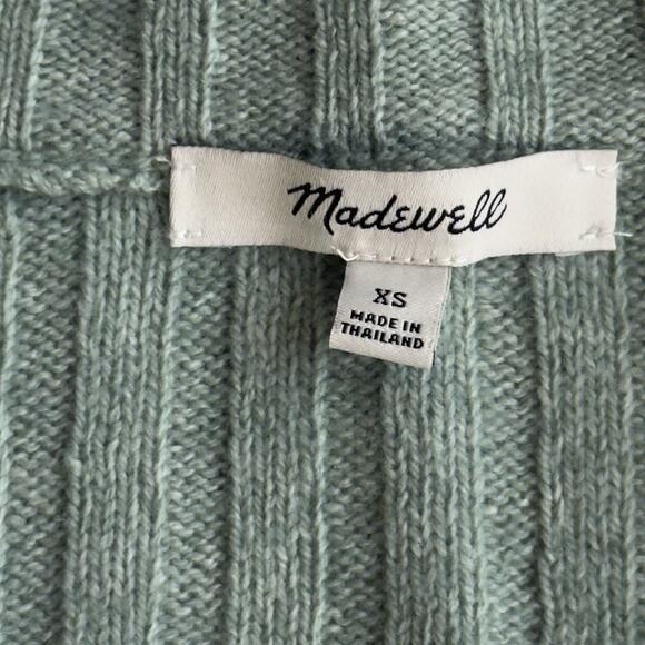 Madewell Oversize-Collar Cardigan Sweater Size XS Wool blend Button Up Green - Picture 3 of 6